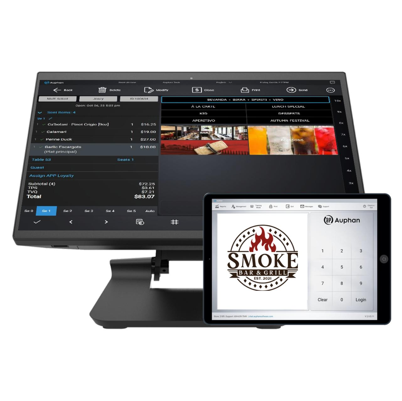 Auphan dual-screen POS